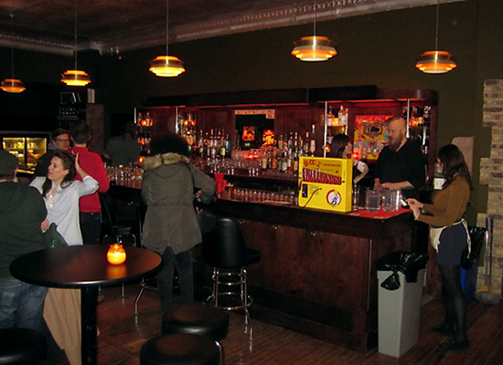 The bar at Logan Arcade