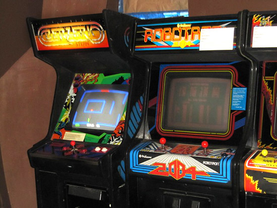 A photo of a few of the video games in the arcade