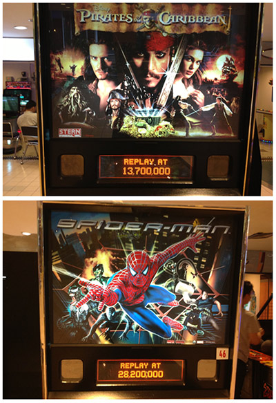 Replays scores on Spider-Man and Pirates of the Caribbean