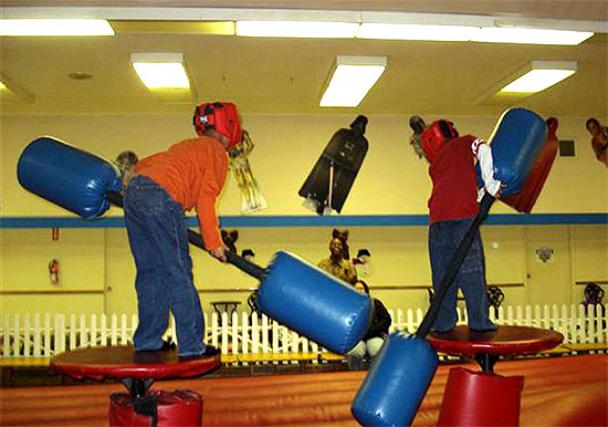 American Gladiator jousting at Mega Play