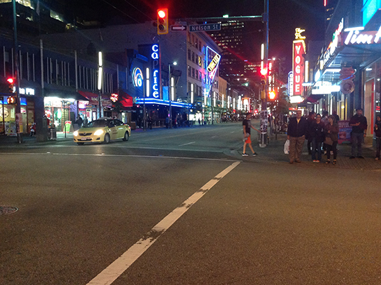 The busy entertainment district