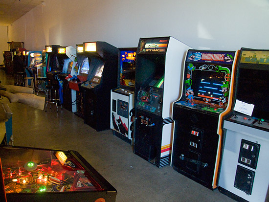 A row of classic video games