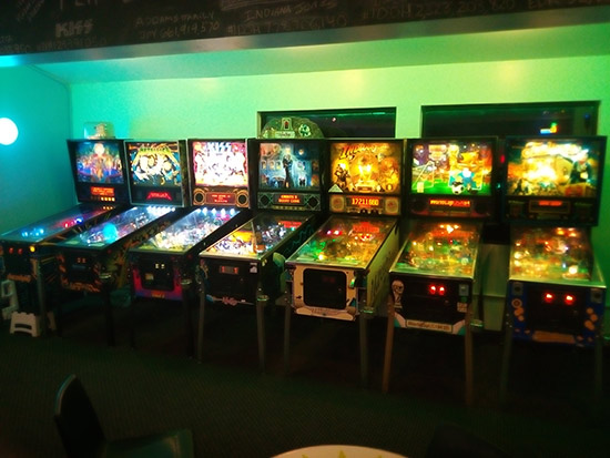 The left bank of machines