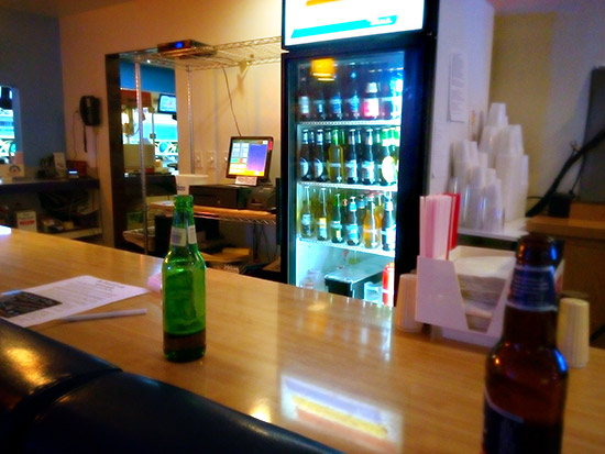 Only lager-style drinks are available, either on draft or in bottles