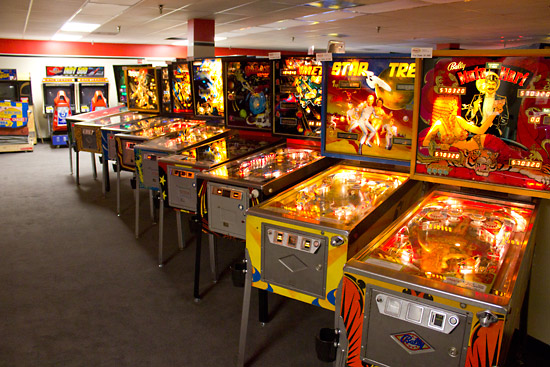 Star Trek and Mata Hari in another row of pinballs