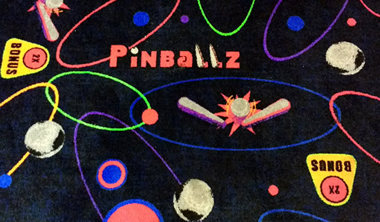 The carpet design at Pinballz