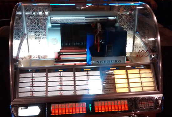 Front and centre is this classic Seeburg jukebox