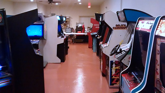 The repair area at the back of the building