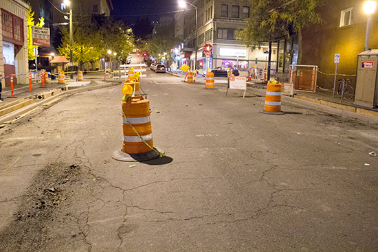 Regeneration work in the street outside the Museum