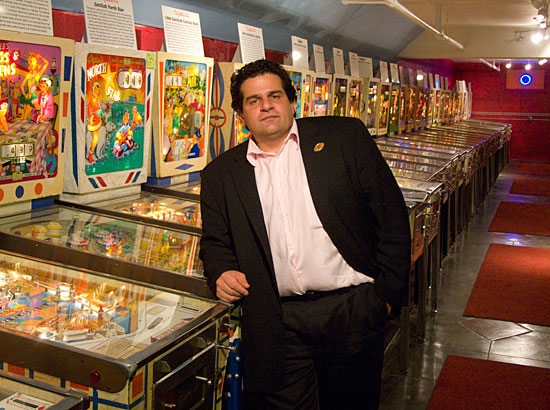 Rob Ilvento in his Silverball Museum