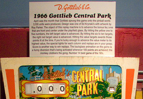 An information card for Central Park