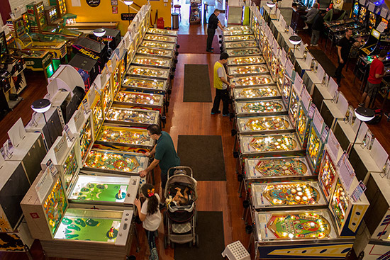Looking down onto the main floor