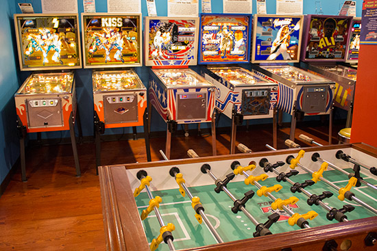 More pinballs next to the upstairs bar