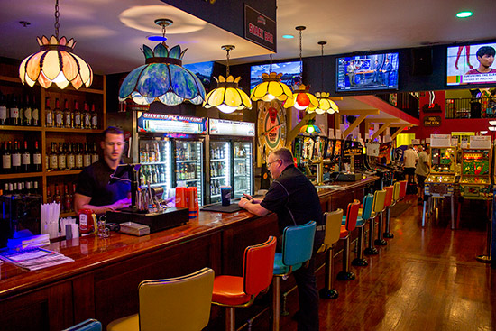 The bar area