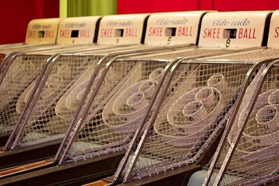Eight skee ball games
