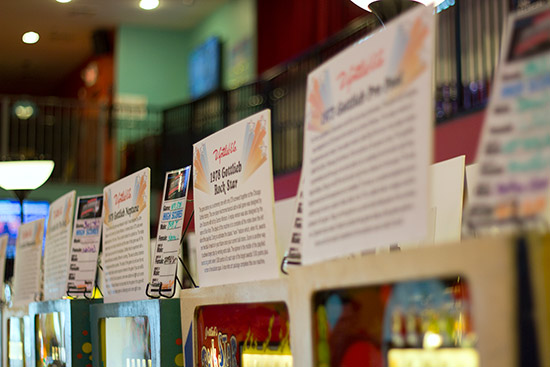 Information and high score cards for each pinball