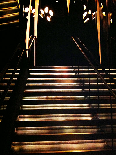 The steps to the bar