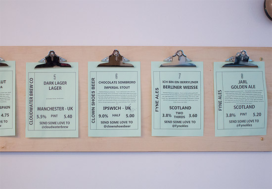 Details of four of the beers