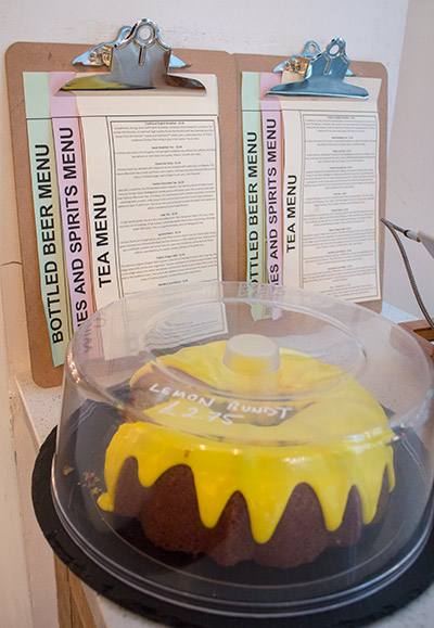 Ten different teas on the menu along with some Lemon Bundt cake